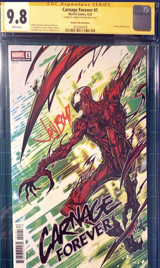 Carnage Forever #1 1:50 Variant Signed by Cover Artist Jonboy Meyers