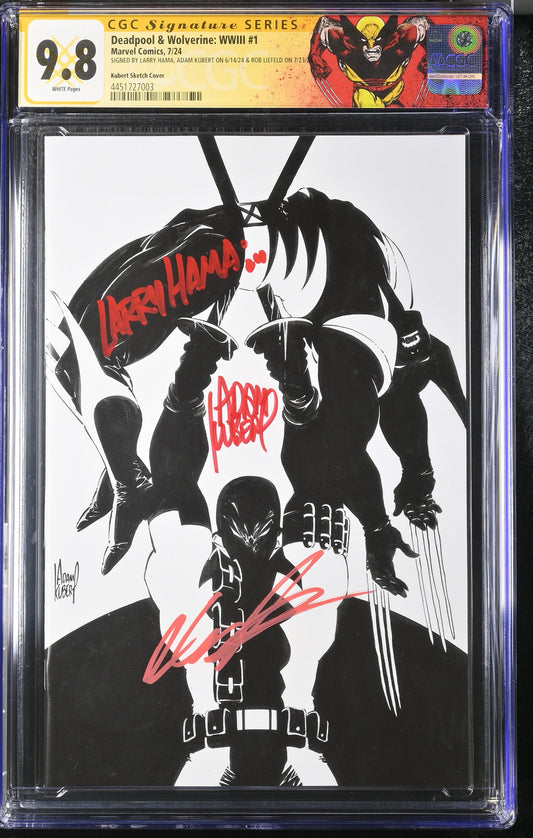 Deadpool & Wolverine: WWIII #1 Signed by Adam Kubert, Rob Liefeld, and Larry Hama