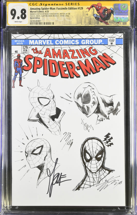 Amazing Spider Man #129 Facsimile Signed and Sketch by Many