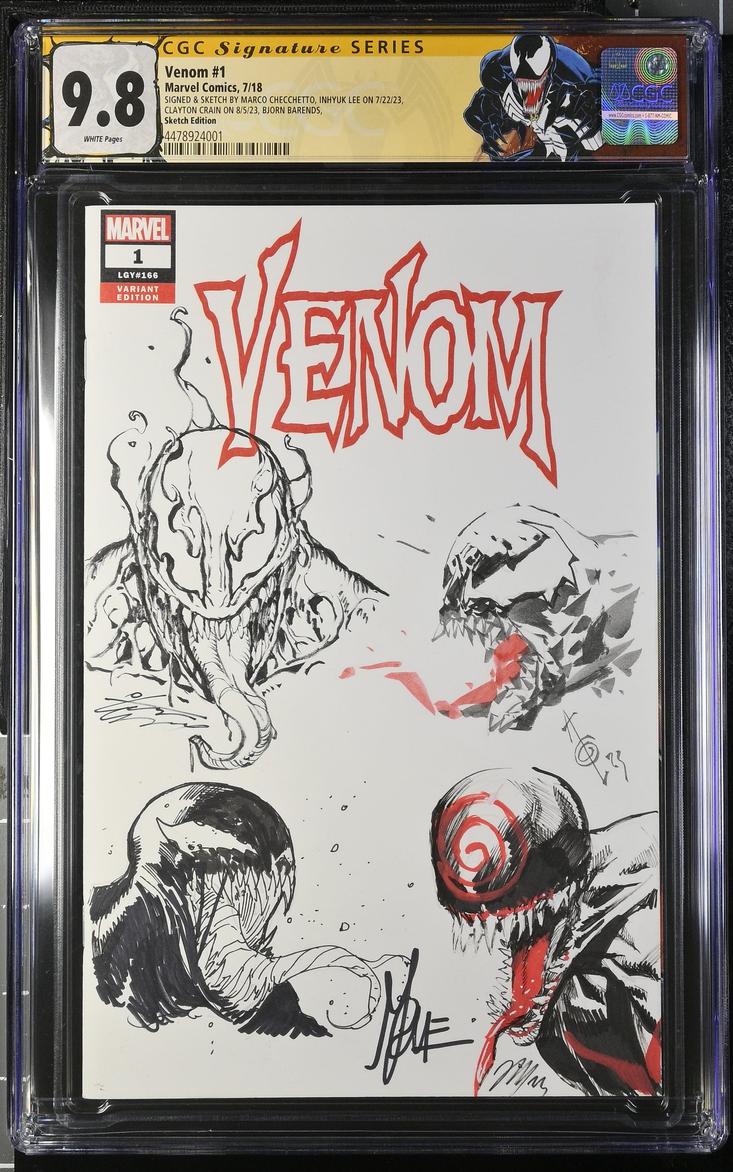Venom 1 Sketch Cover CGC 9.8 Sketched by Many!