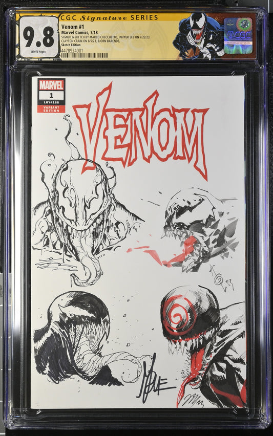 Venom 1 Sketch Cover CGC 9.8 Sketched by Many!